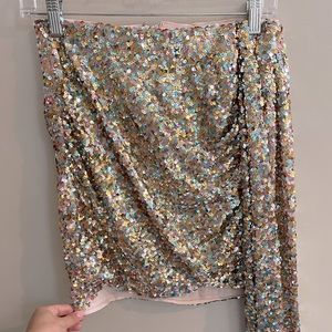 Sparkles pink mini skirt NBD brand from Revolve.com